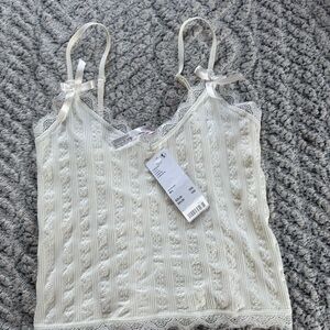 Urban Outfitters Cream Lace Cami Top